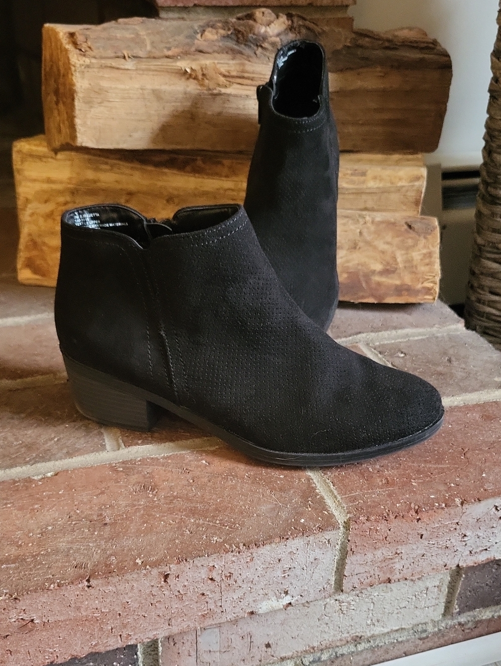 Women's Black Suede Ankle Bootie
